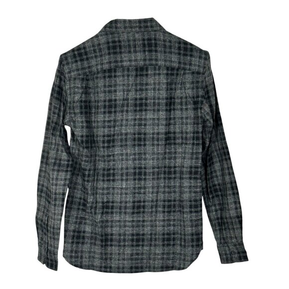 French Connection XS Grindle Check Grey/Black Shirt 100% Cotton Flannel - Picture 2 of 7